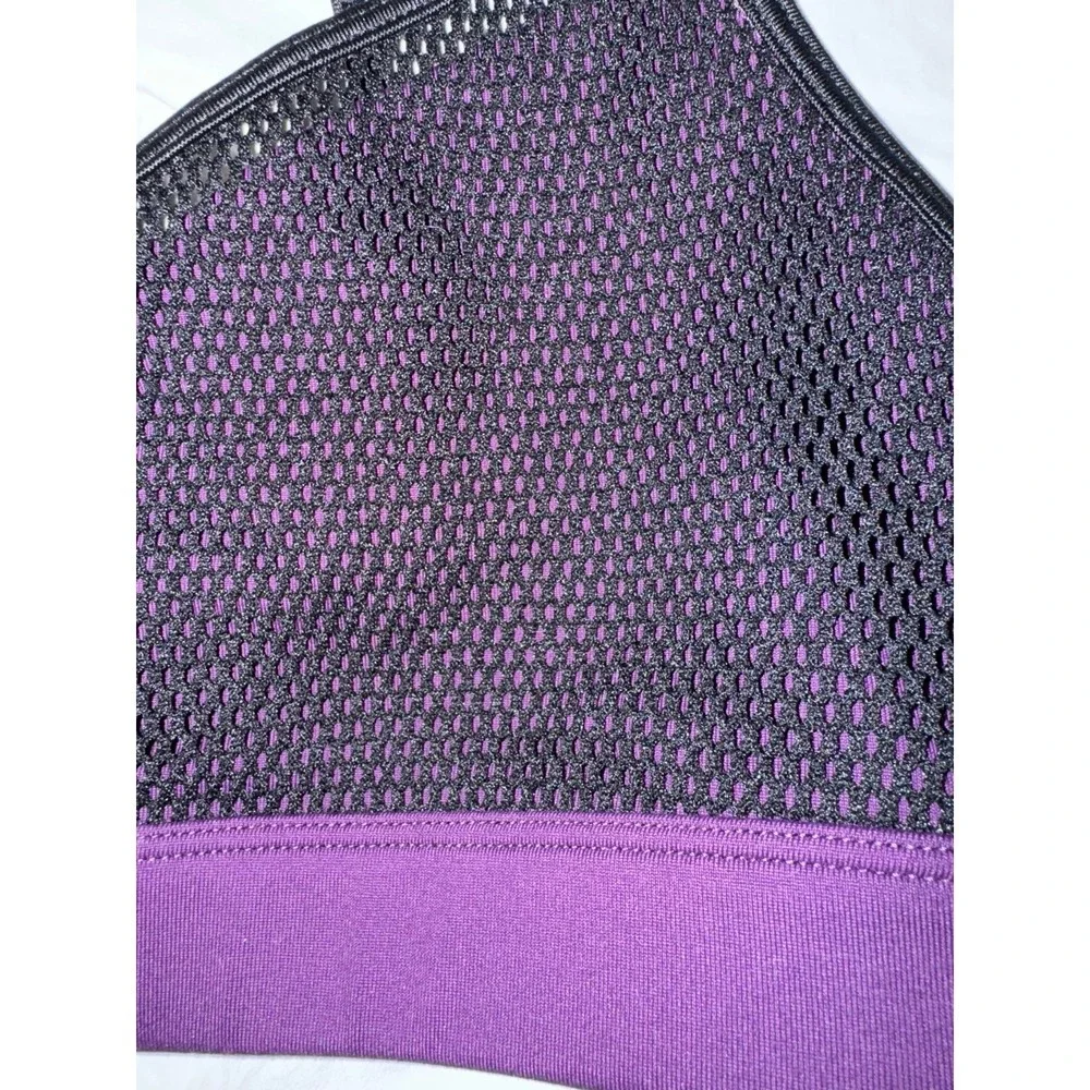 Alo purple and black Sports‎ Bra with mesh overlay size small
